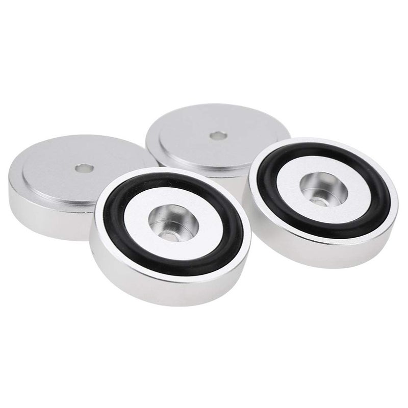 Ciglow 4Pcs Anti Vibration Amplifier Feet, 4010mm Aluminium Alloy Universal Copper Speaker Spikes Isolation Sand Blasting Amplifier Pads Feet (Silver) - Image 2